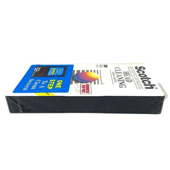 Vintage 1991 Scotch VHS Head Cleaning Videocassette New Sealed Blockbuster - Picture 2 of 5